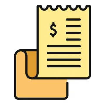 Hand holding a yellow receipt document with a dollar sign 스톡 일러스트