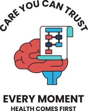 Hand holds brain with digital interface Illustrazione stock