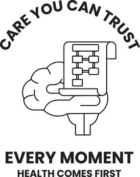 Hand holds brain with digital interface Illustrazione stock