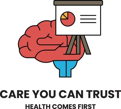 Hand holds brain, projecting data 스톡 일러스트