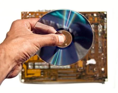 Hand holds a cd Stock Photos