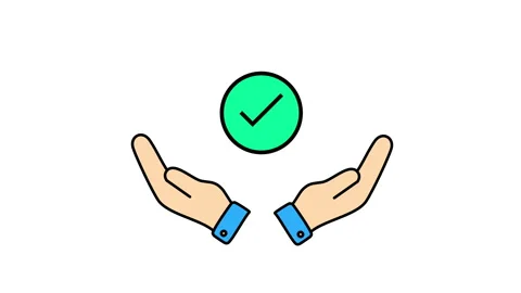 Hand holds check mark icon animation. 4K motion animation. Stock Footage 299823670