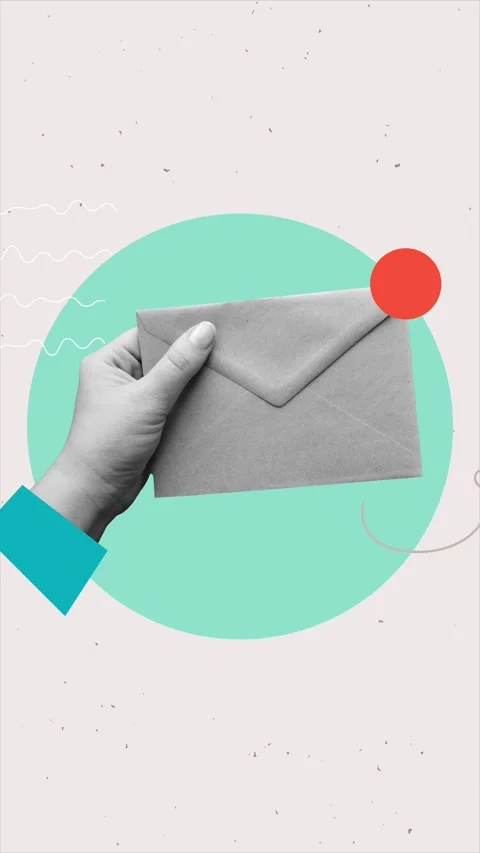 A hand holds a closed envelope with an unread message. Letter in hand Stock Footage 337397942