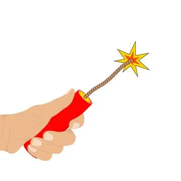 The hand holds dynamite Stock Illustration