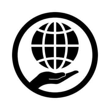 Hand holds globe Stock Illustration