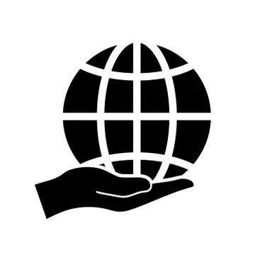 Hand holds globe Stock Illustration