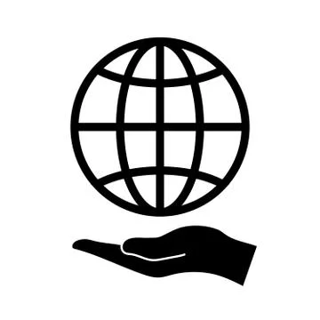 Hand holds globe Stock Illustration