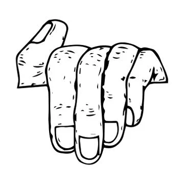 Hand holds icon. Vector illustration of a man's wrist. Hand drawn male hand.. Stock Illustration