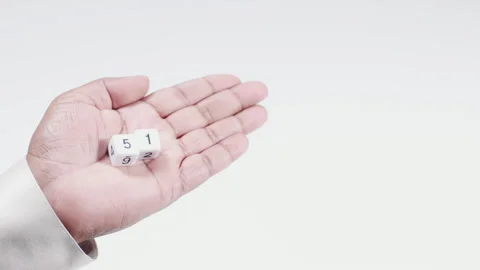 Hand Holds Numbered Dice Five And One Stock Footage 248742180