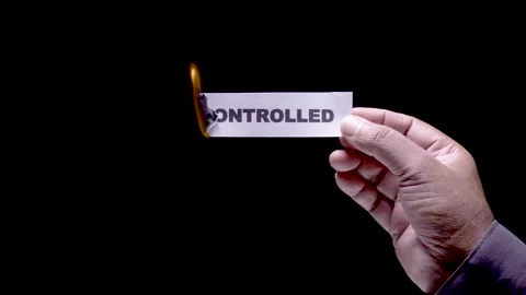Hand Holds Paper Burning Controlled Vídeo Stock 248537090
