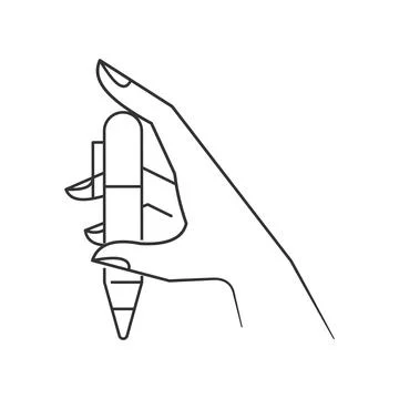 Hand holds a pen Illustrazione stock