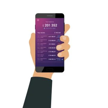 Hand holds a smartphone Stock-Illustration