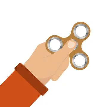 The hand holds the spinner. Spinner in the hand of a man Stock Illustration