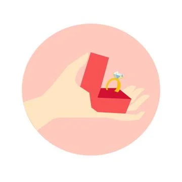 Hand holds wedding ring, the vector graphics Stock Illustration