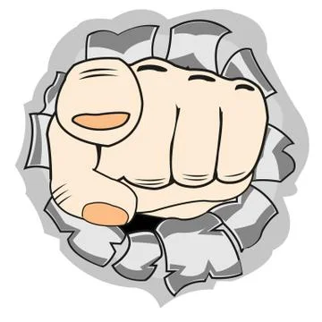 Hand in hole Stock Illustration