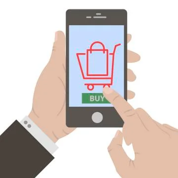 Hand holing smart phone Stock Illustration