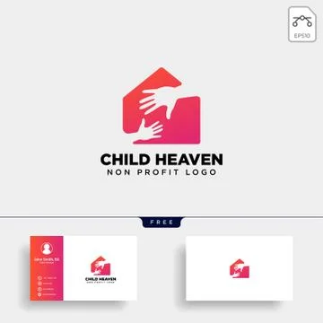 Hand home charity logo template vector illustration icon element Stock Illustration
