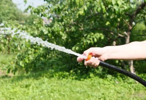 Hand with hose Stock Photos