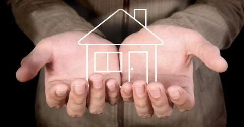 Hand house . Stock Photos