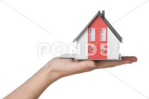 Hand with house Stock Photos