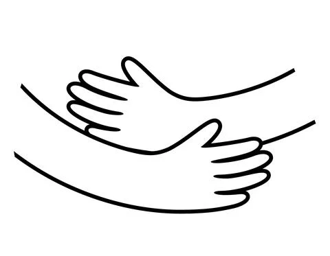 Hand hug vector design. Embrace icon, love concept. Happy valentine day. Stock Illustration