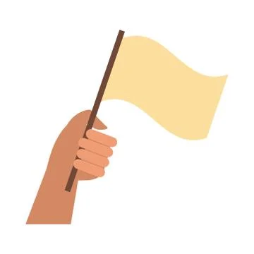 Hand human with flag protest flat style icon Illustrazione stock