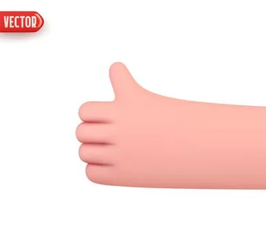 Hand human gesture finger class thumb up. Realistic 3d design In cartoon styl Stock Illustration