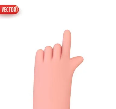 Hand human gesture index finger up. shows indicates symbol. Realistic 3d desi Stock Illustration