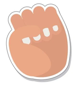 Hand human protest isolated icon Stock Illustration