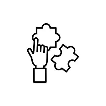 Hand human with puzzle game Stock Illustration
