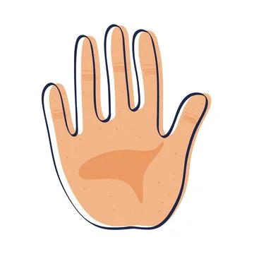 Hand human stop doodle style icon Stock Illustration