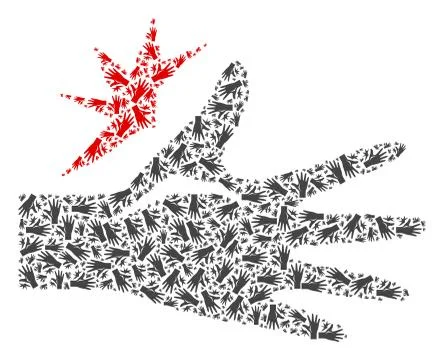 Hand Hurt Vector Mosaic of Self Recursive Items Illustrazione stock