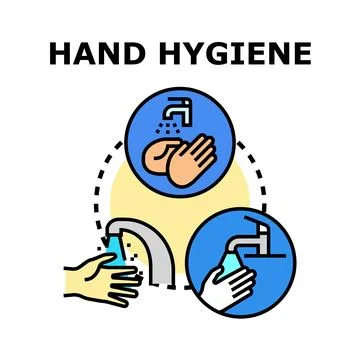 Hand hygiene process for cleanliness and health protection Stock Illustration