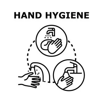 Hand hygiene process for cleanliness and health protection Stock Illustration