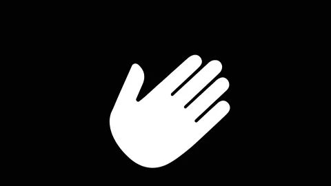 Hand icon animation on black background Stock Footage 149984290
