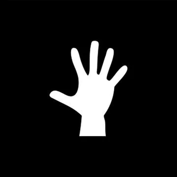 Hand Icon On Black Background. Black Flat Style Vector Illustration. Stock Illustration