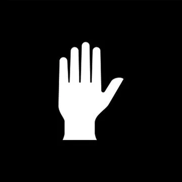 Hand Icon On Black Background. Black Flat Style Vector Illustration. Stock Illustration