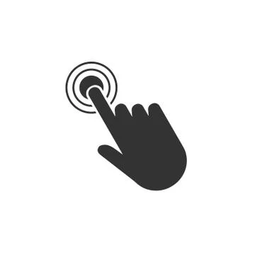 Hand icon. Click sign. Vector illustration. Flat design. Stock Illustration
