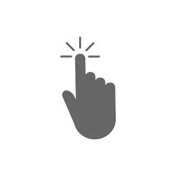 Hand icon. Click sign. Vector illustration. Flat design. Stock Illustration