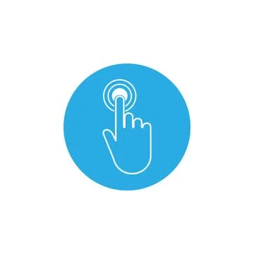 Hand icon. Click sign. Vector illustration. Flat design. Stock Illustration
