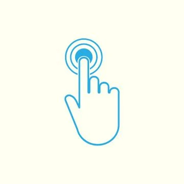 Hand icon. Click sign. Vector illustration. Flat design. Illustrazione stock