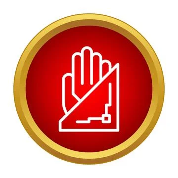 Hand icon combining biometric scanning with digital security Stock Illustration