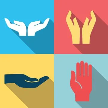 Hand icon flat design Stock Illustration