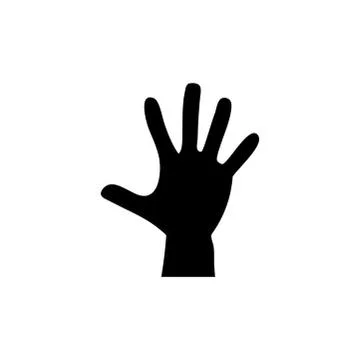 Hand Icon In Flat Style Vector For App, UI, Websites. Black Icon Vector Illus Stock Illustration
