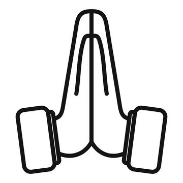 Hand icon outline vector. Finger hold Stock Illustration