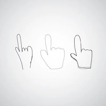 Hand icon pointer vector sketch イラスト素材