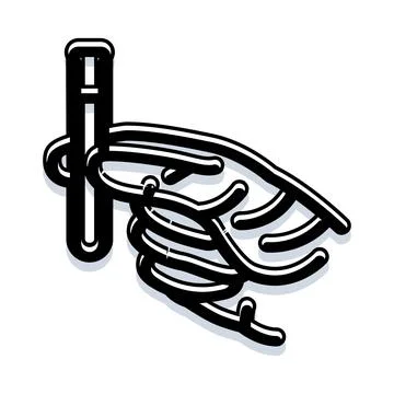 Hand icon pointing down with finger gesture Stock Illustration