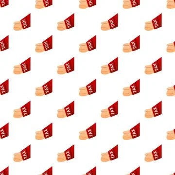 Hand icon pulling tag with word tax pattern Illustrazione stock