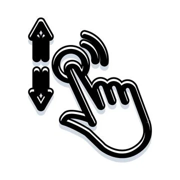 Hand icon scrolling gesture tapping push interface Ilustração Stock