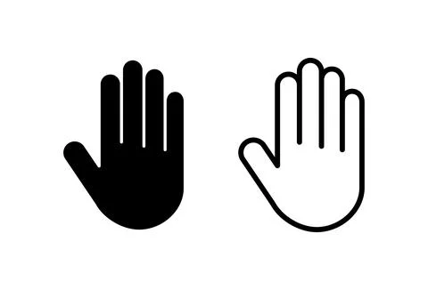 Hand icon set. hand vector icon, palm Stock Illustration
